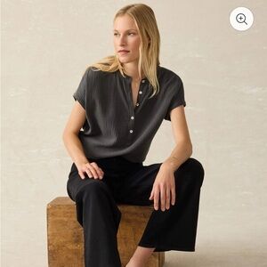 Faherty Organic Dream Cotton Gauze Blouse